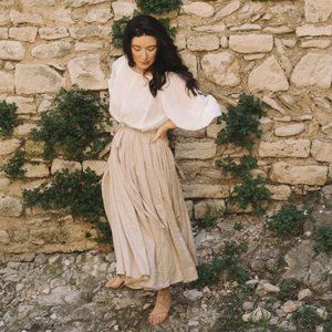 Luxe Provence Tablier Jupe Linen Skirt